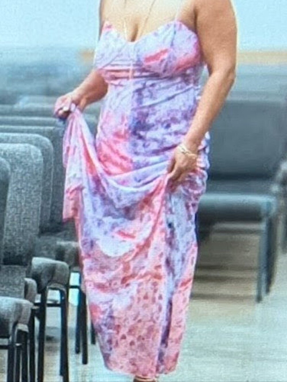 Parthea Tie Dye Mesh Maxi Dress